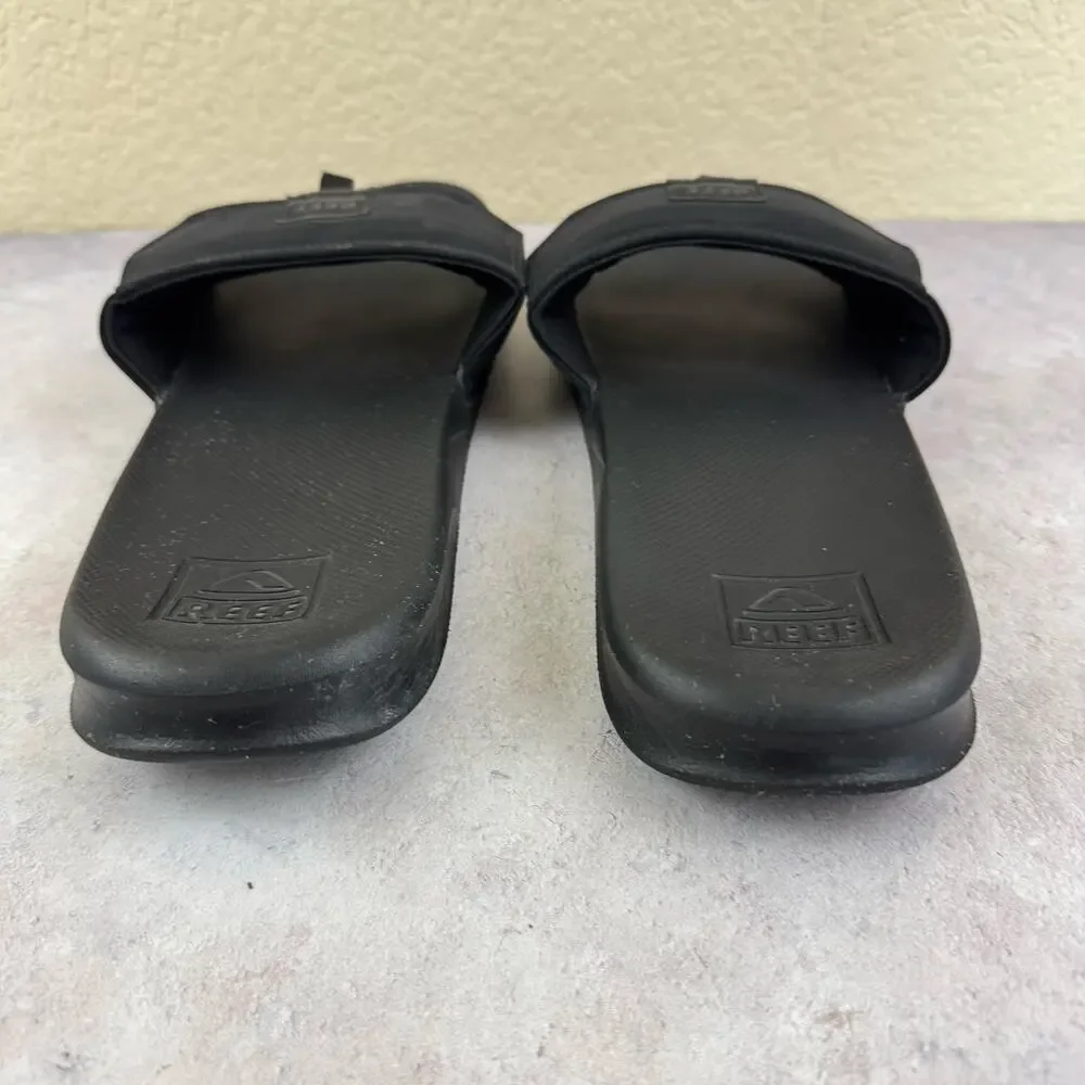 Reef Stash Slides Sandals Mens Size 12 Black Beach Casual Outdoor Summer